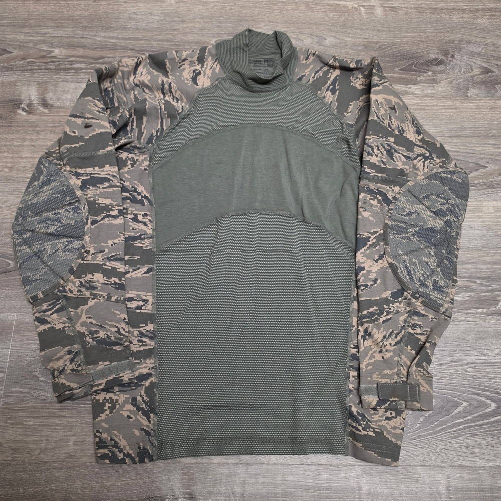 Massif Airman Battle Shirt Large Digital Tiger Stripe Camo Flame Resistant FR
